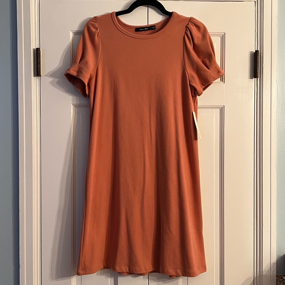 Doe & Rae Puff Sleeve Brushed T-shirt Dress Women’s S
